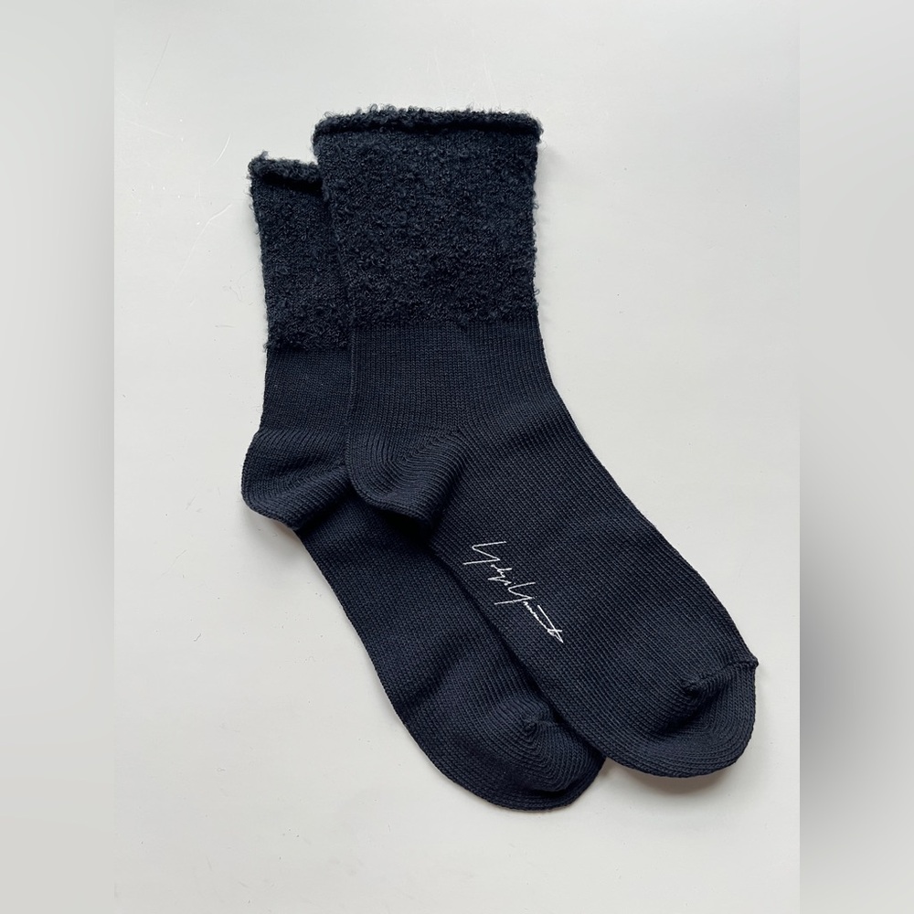 Yohji Yamamoto Textured Black Socks